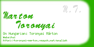 marton toronyai business card