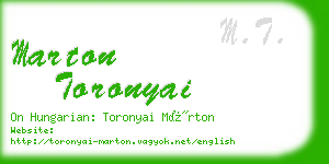marton toronyai business card
